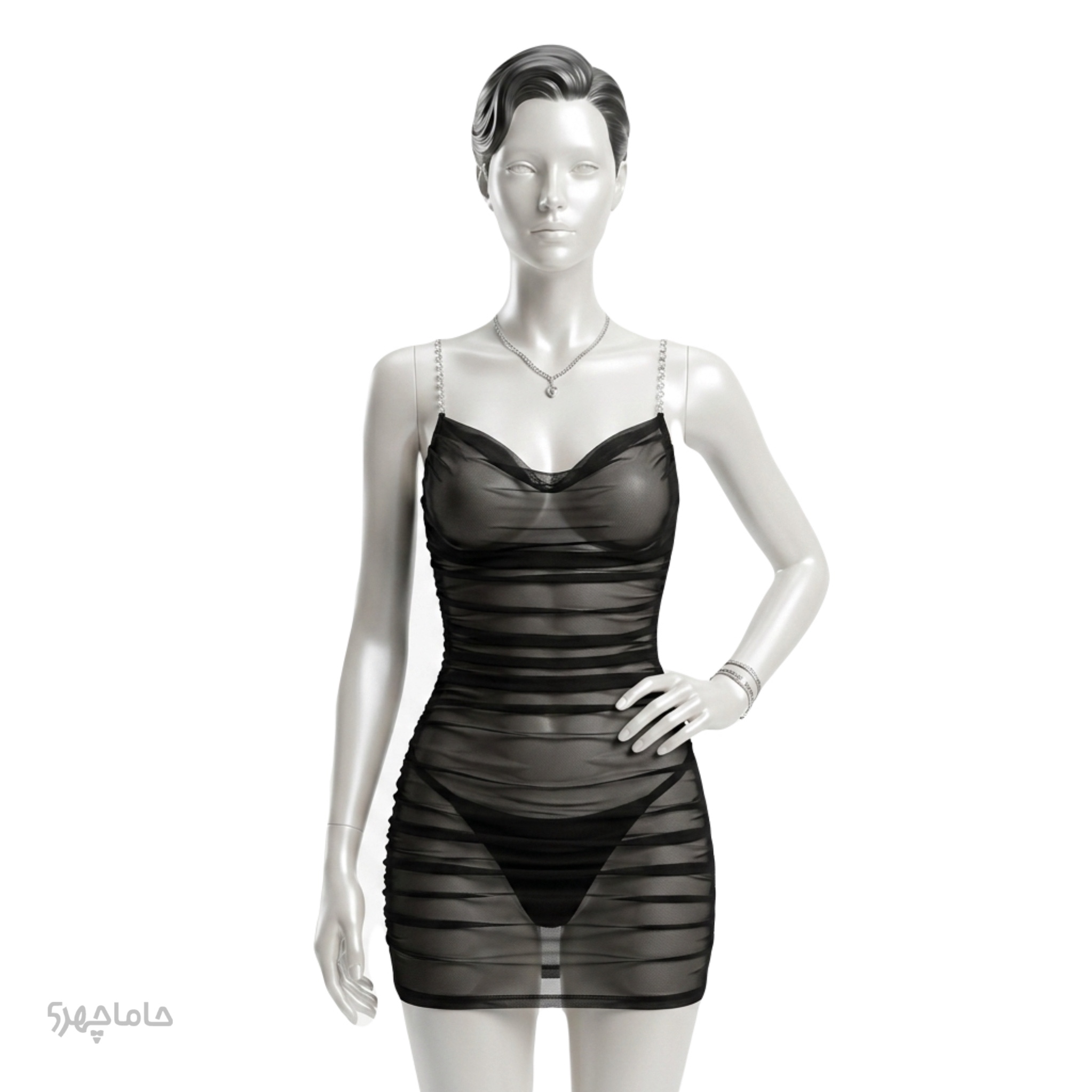 Women's fancy dress for the evening (7) کاستوم فانتزی بند مرواریدی با شورت