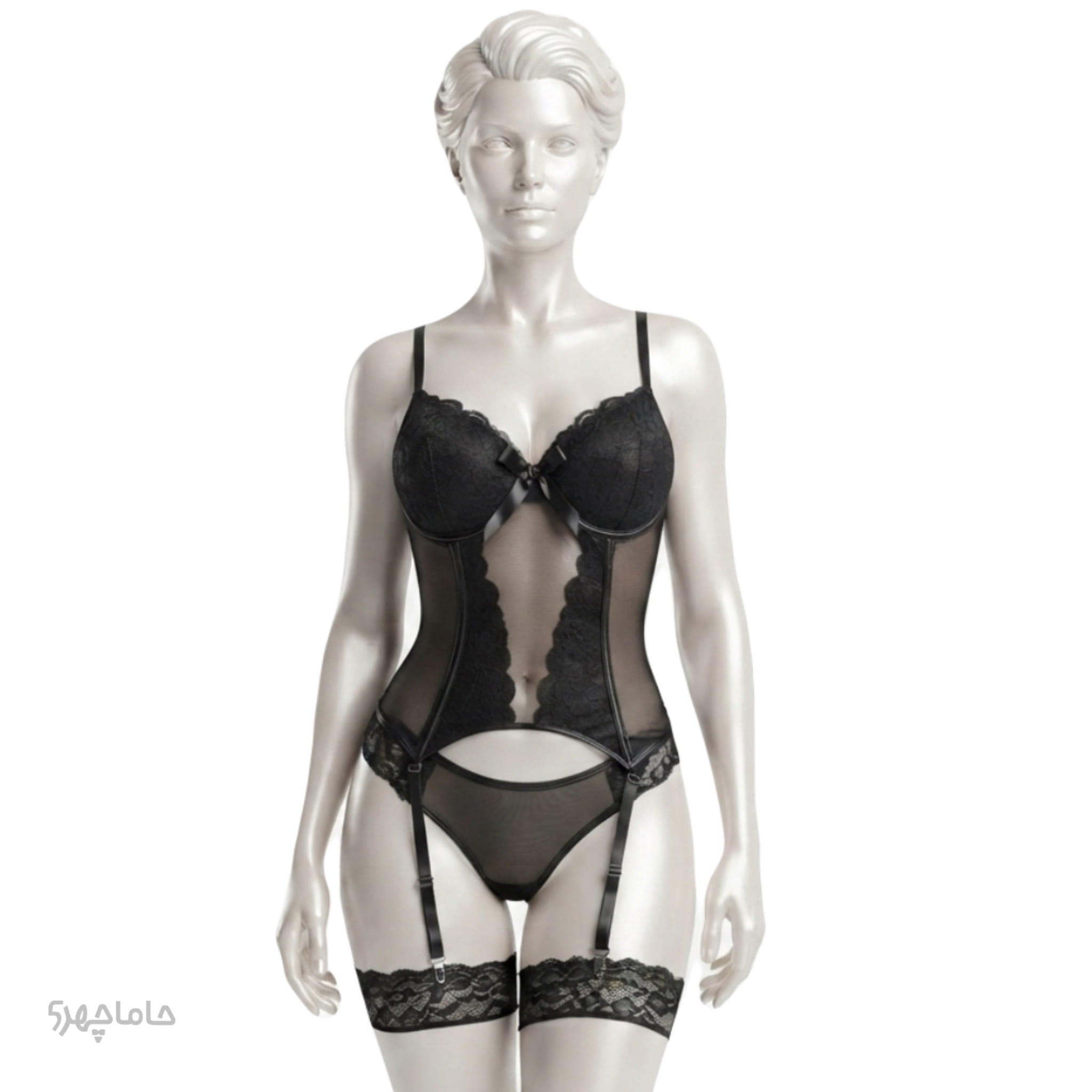 Women's fantasy set۰۰۱ لباس فانتزی مشکی جورابدار