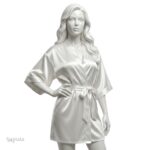 ربدوشامبر سفید زنانه ساتن ابریشم