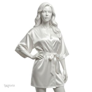 ربدوشامبر سفید زنانه ساتن ابریشم