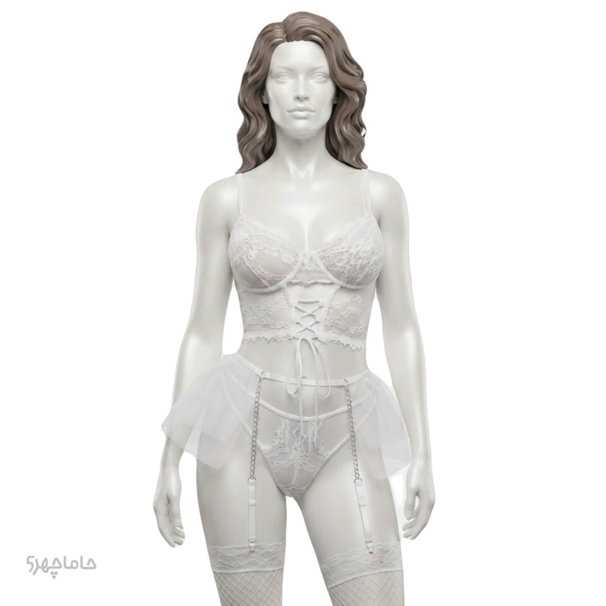 Fantasy skirt set with garters ست فانتزی فنردار دامندار جوراب با گارتر بند جوراب