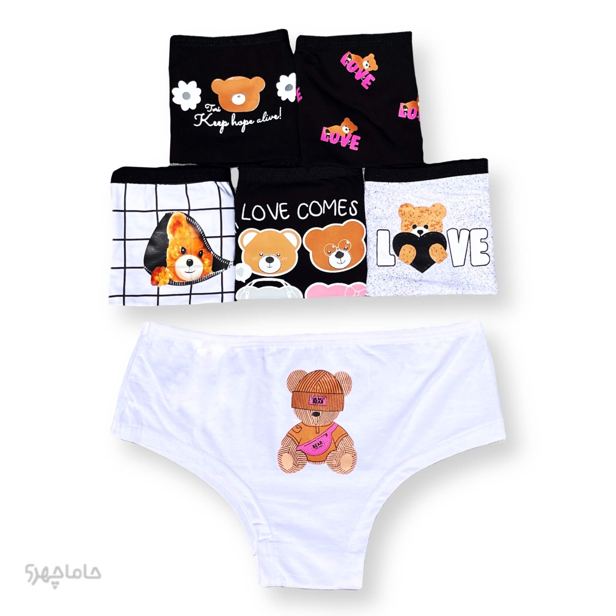 Jennifer's women's shorts, bear design پک شورت زنانه بغل پهن طرح خرسی جنیفری